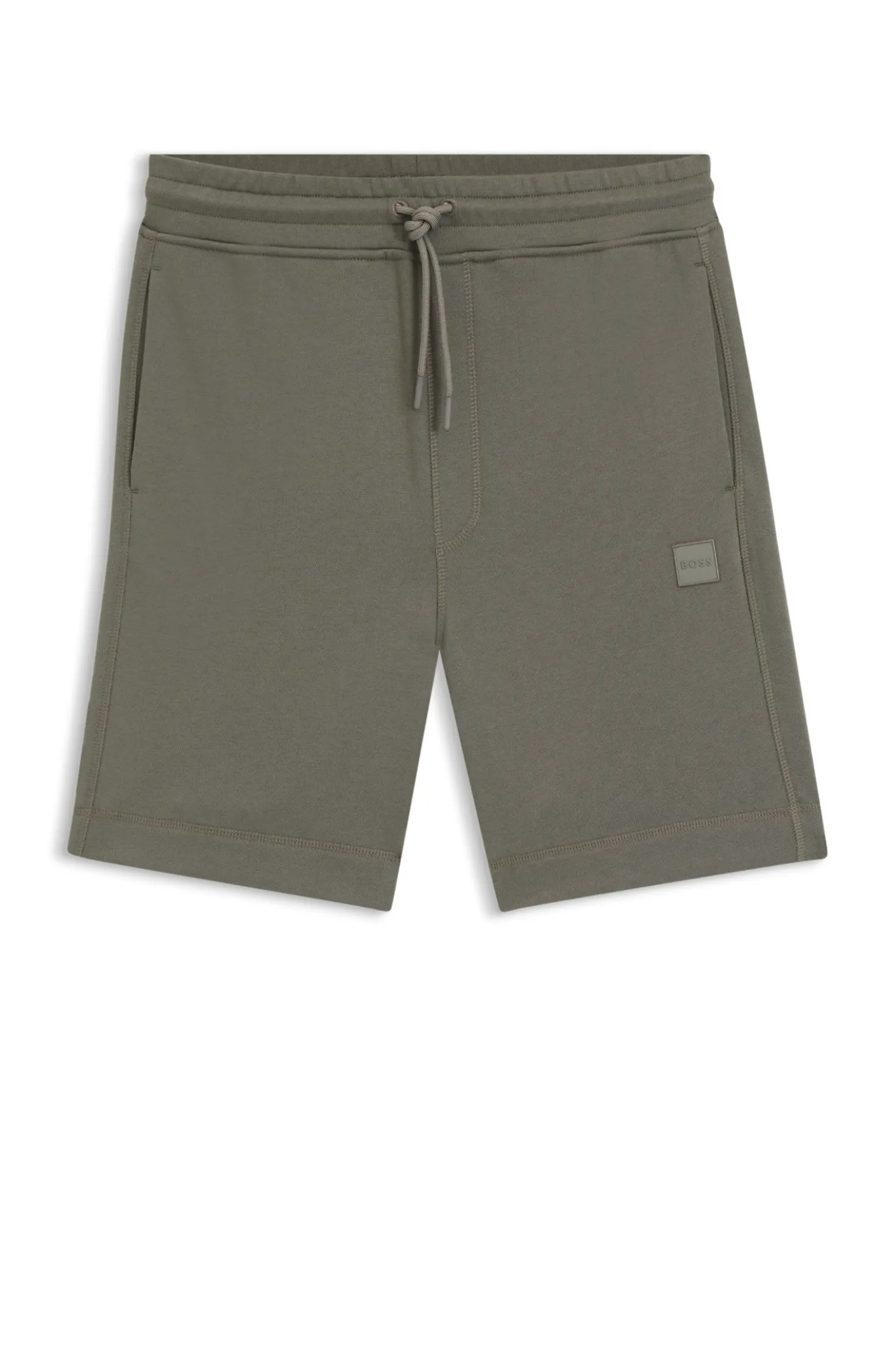 Cotton-terry shorts with logo patch