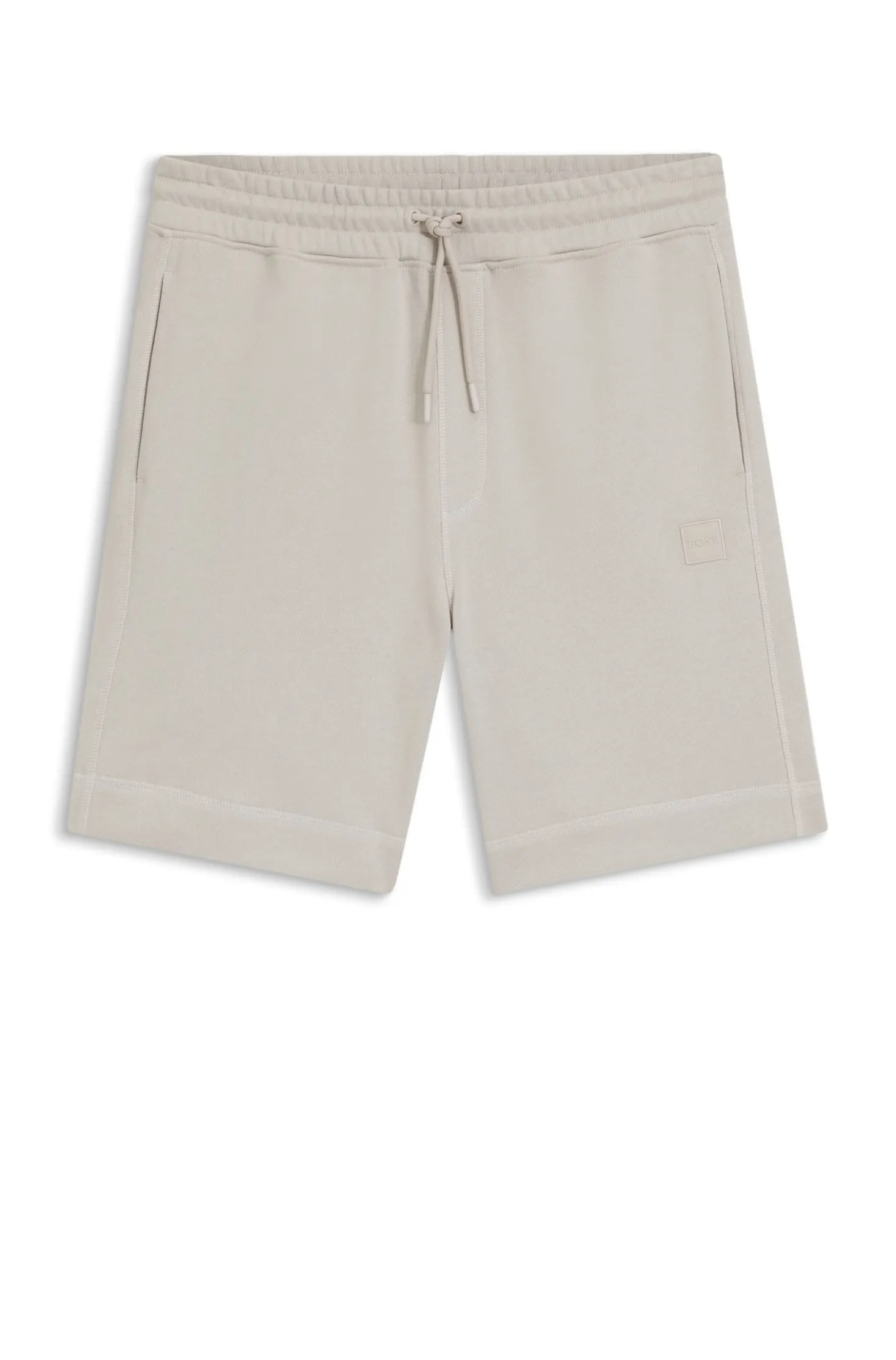 Cotton-terry shorts with logo patch