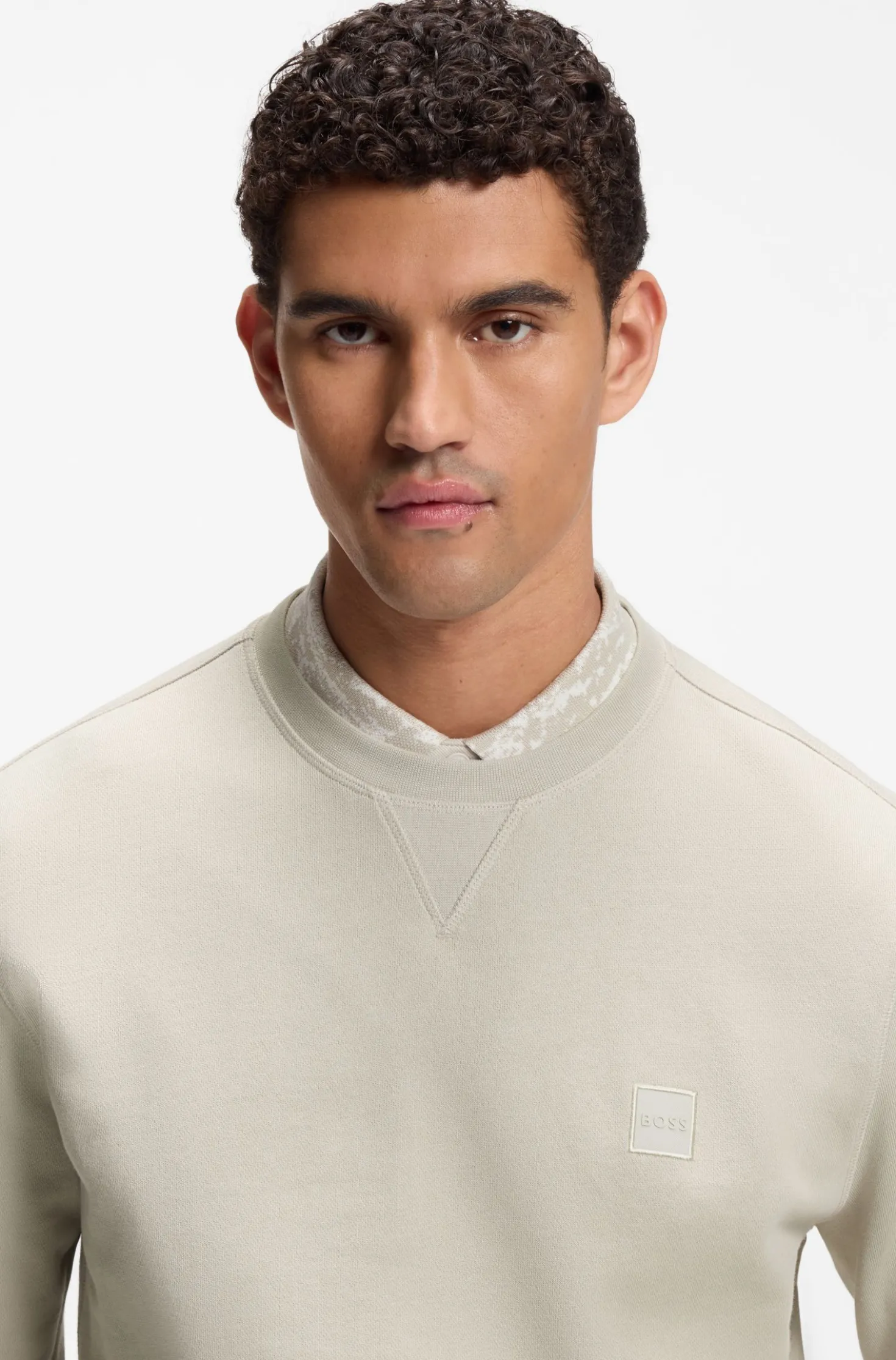 Cotton-terry sweatshirt with logo patch