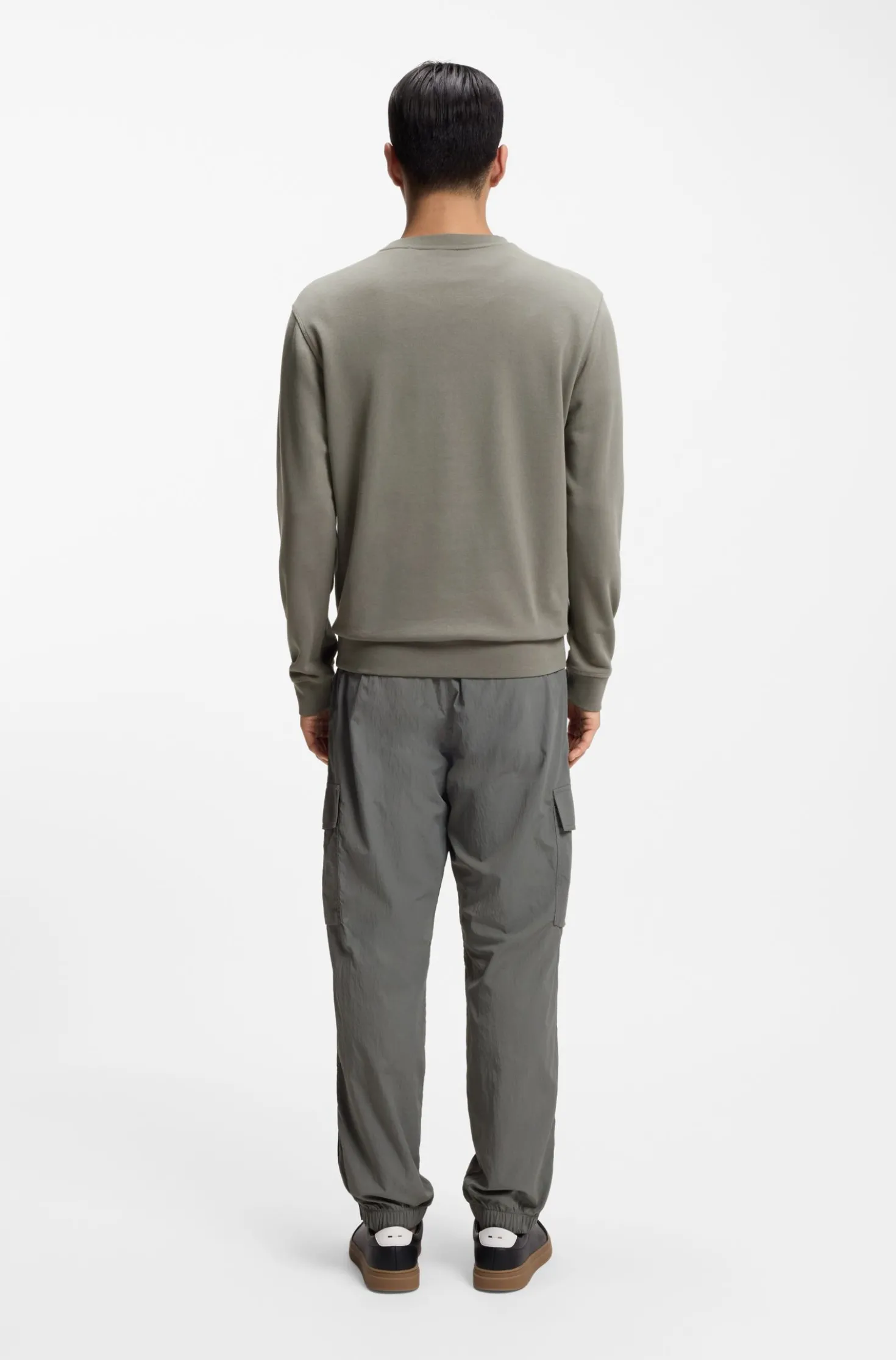 Cotton-terry sweatshirt with logo patch