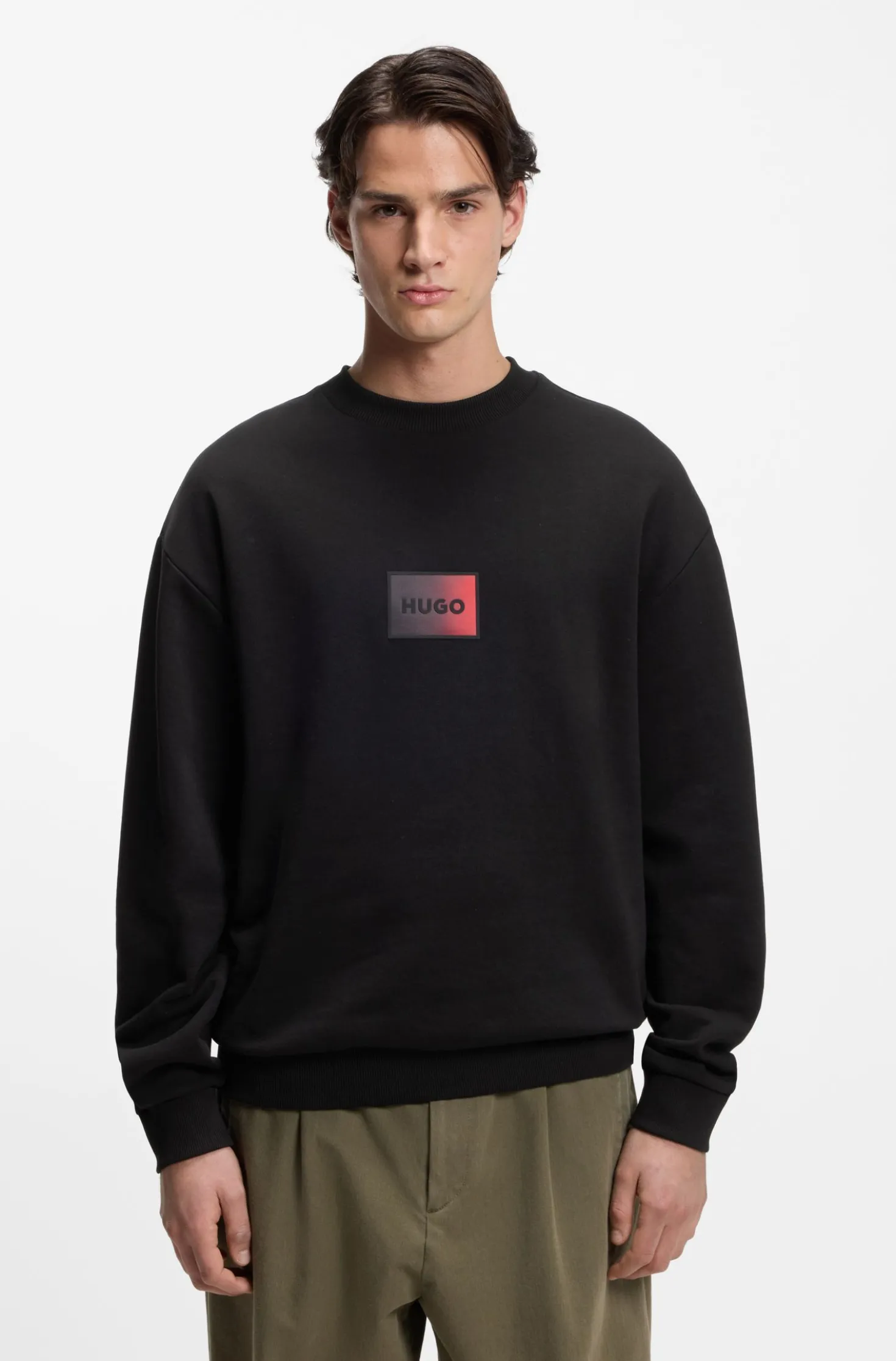 Cotton-terry sweatshirt with gradient logo