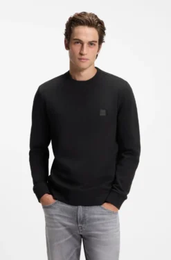 Cotton-terry sweatshirt with logo patch