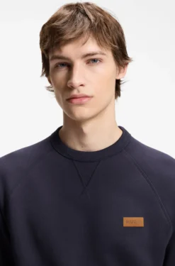 Cotton-terry sweatshirt with logo badge