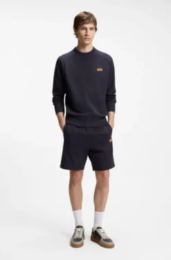 Cotton-terry sweatshirt with logo badge