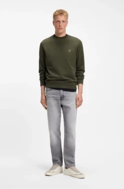 Cotton-terry sweatshirt with logo patch