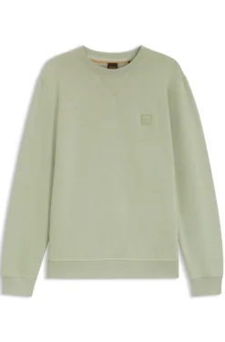 Cotton-terry sweatshirt with logo patch