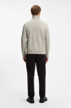 Cotton-terry sweatshirt with zip collar