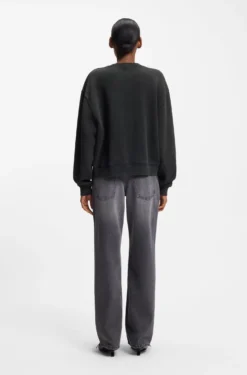 Cotton-terry sweatshirt with heart logo