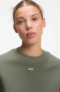 Cotton-terry sweatshirt with logo badge