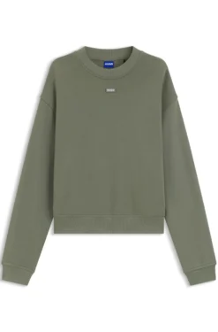 Cotton-terry sweatshirt with logo badge