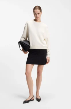 Cotton-terry sweatshirt with embroidered logo
