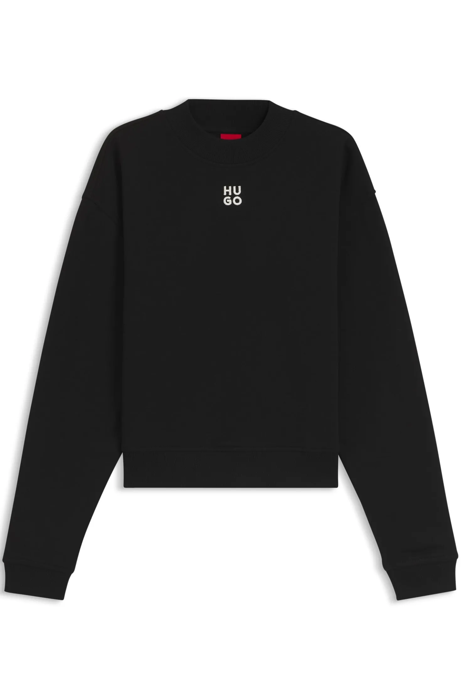 Cotton-terry sweatshirt with stacked-logo embroidery