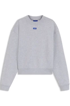 Cotton-terry sweatshirt with logo badge