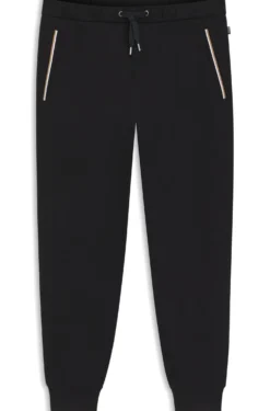 Cotton-terry tracksuit bottoms with signature stripes