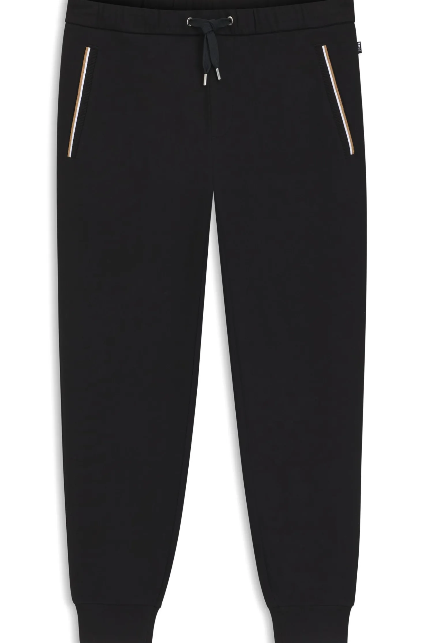 Cotton-terry tracksuit bottoms with signature stripes