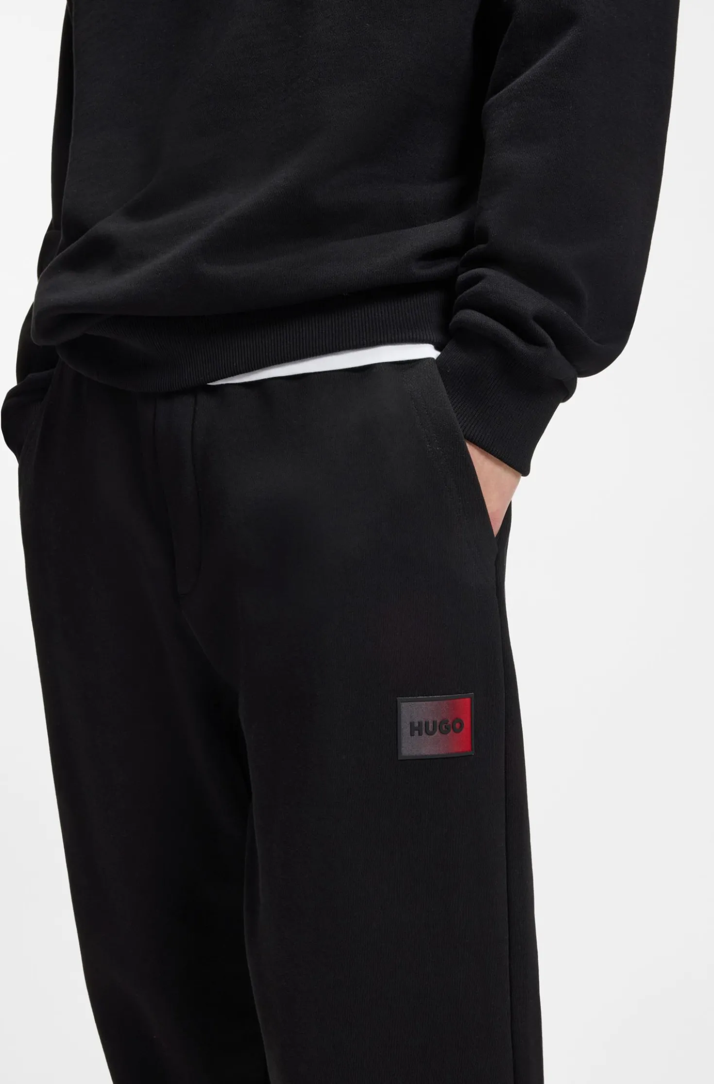 Cotton-terry tracksuit bottoms with gradient logo