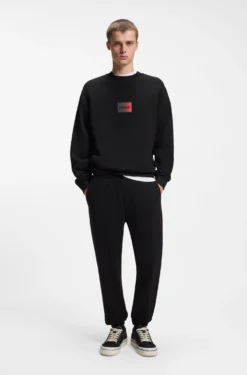 Cotton-terry tracksuit bottoms with gradient logo