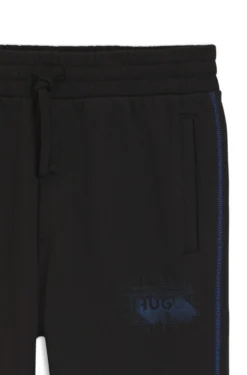 Cotton-terry tracksuit bottoms with logo and contrast stitching
