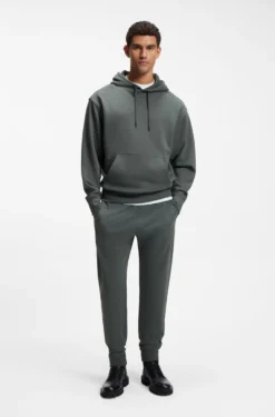 Cotton-terry tracksuit bottoms with logo detail