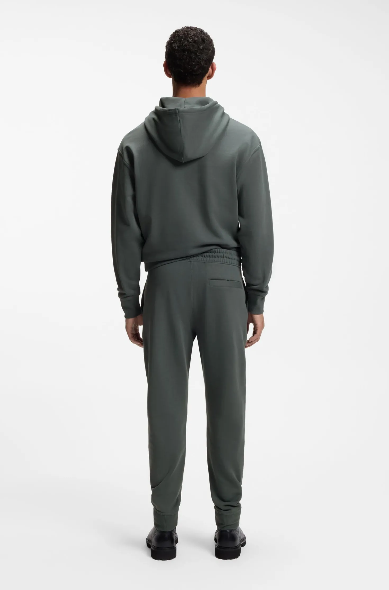 Cotton-terry tracksuit bottoms with logo detail