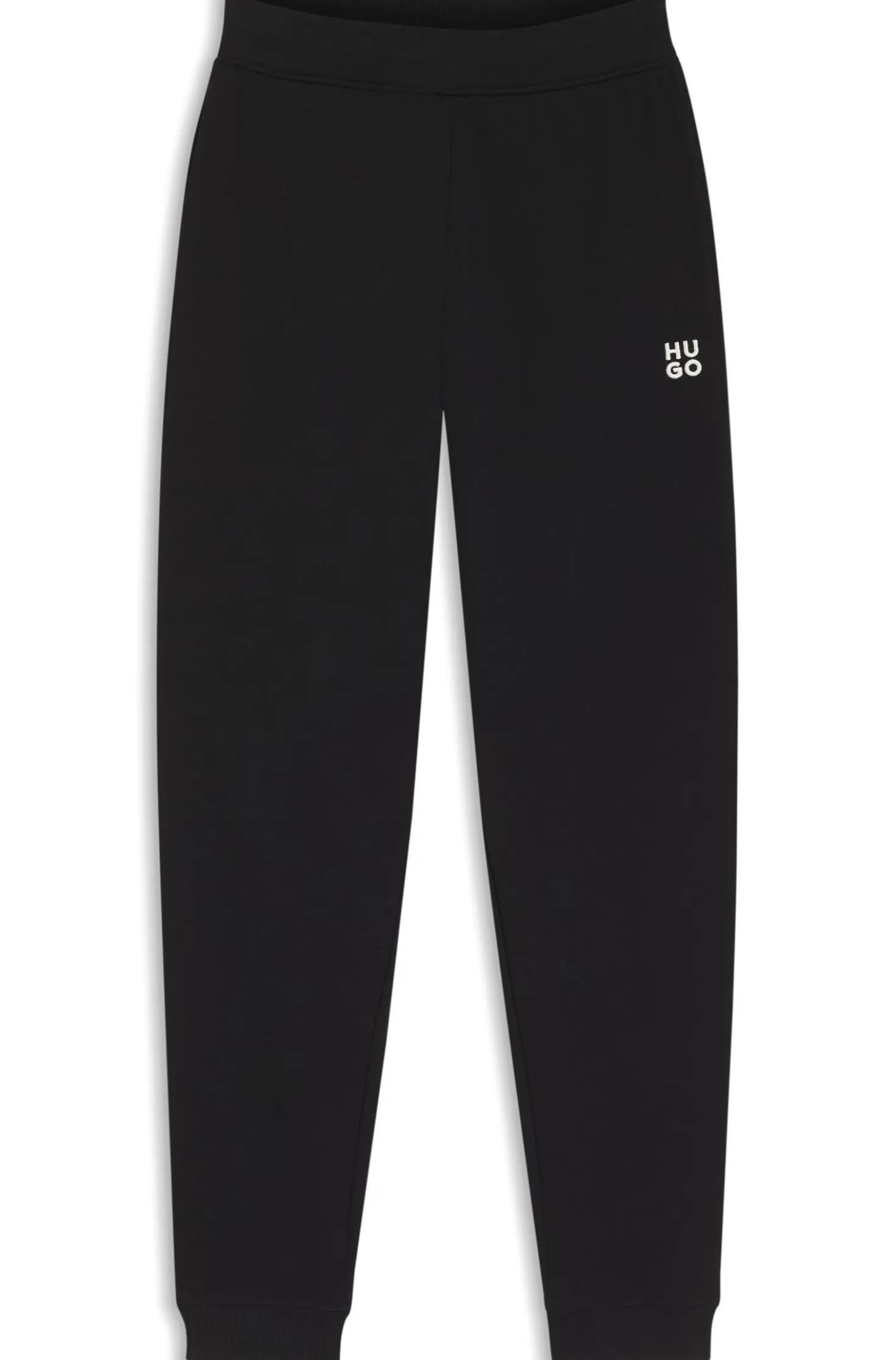 Cotton-terry tracksuit bottoms with embroidered logo