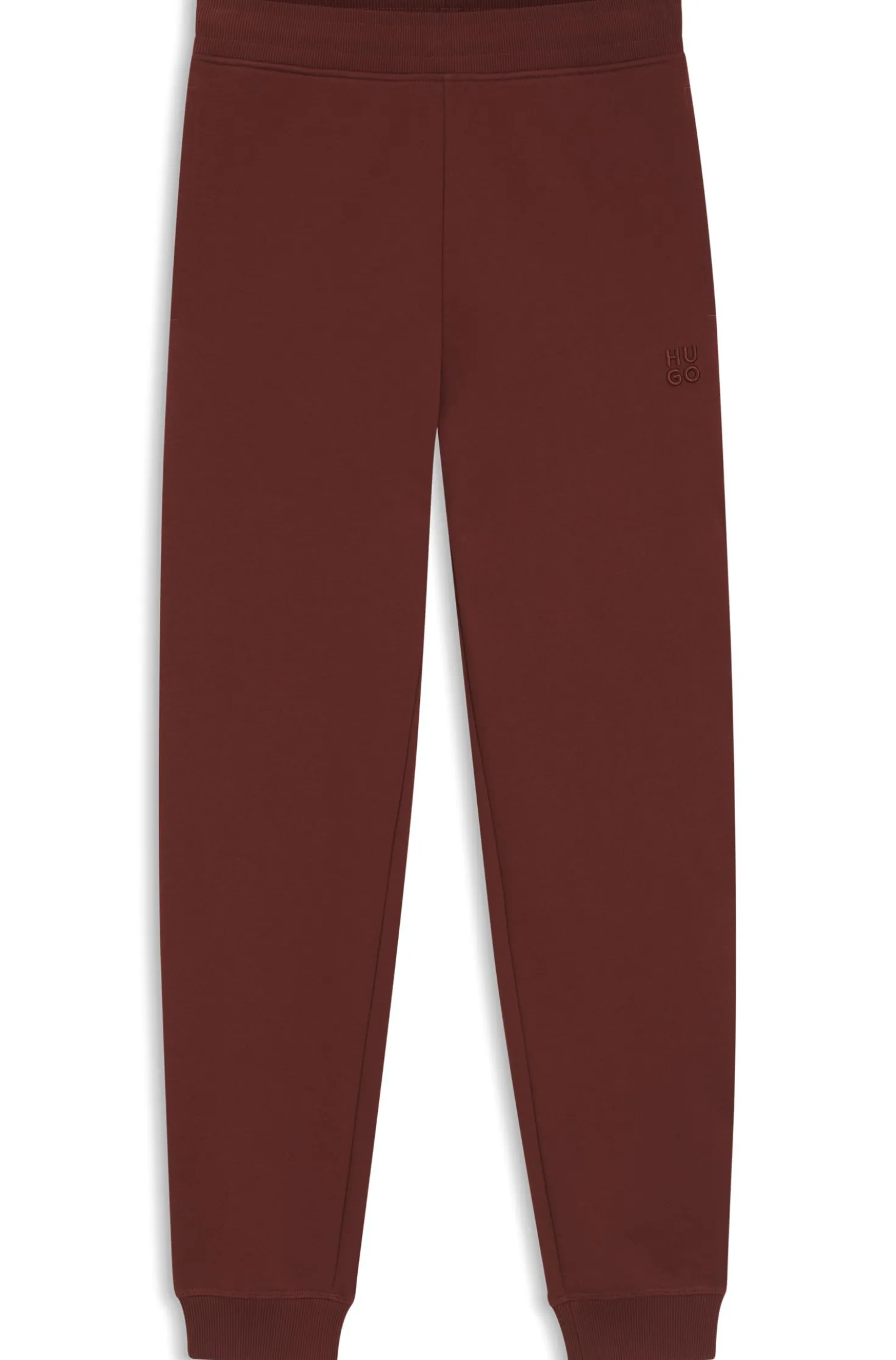 Cotton-terry tracksuit bottoms with embroidered logo