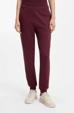 Cotton-terry tracksuit bottoms with embroidered logo
