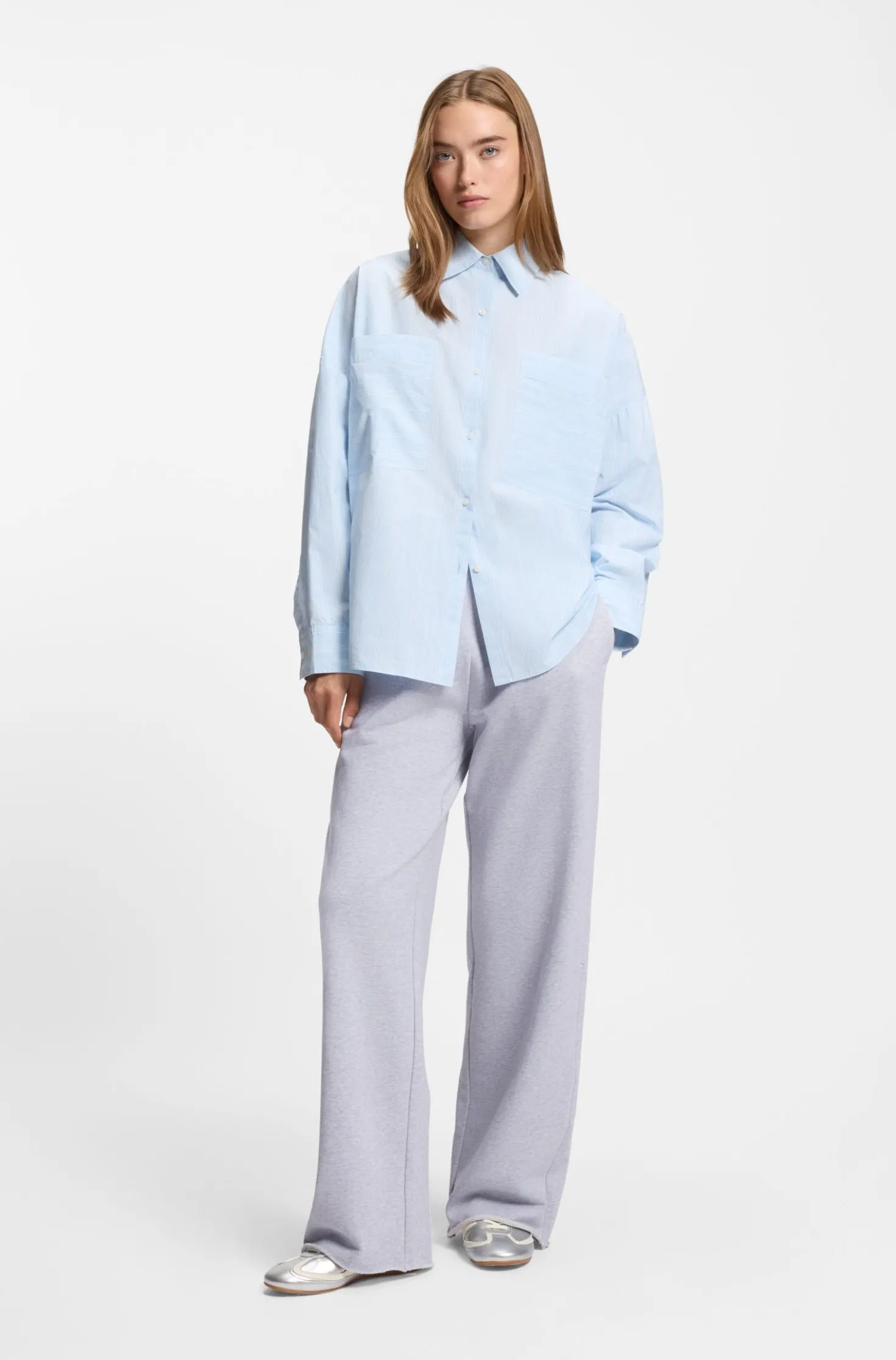 Cotton-terry tracksuit bottoms with logo waistband