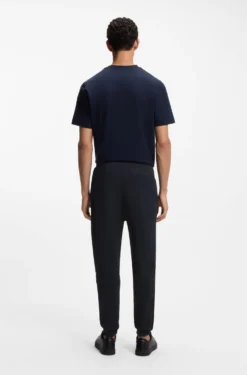 Cotton-terry tracksuit bottoms with logo patch