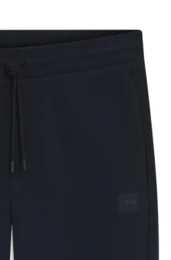 Cotton-terry tracksuit bottoms with logo patch