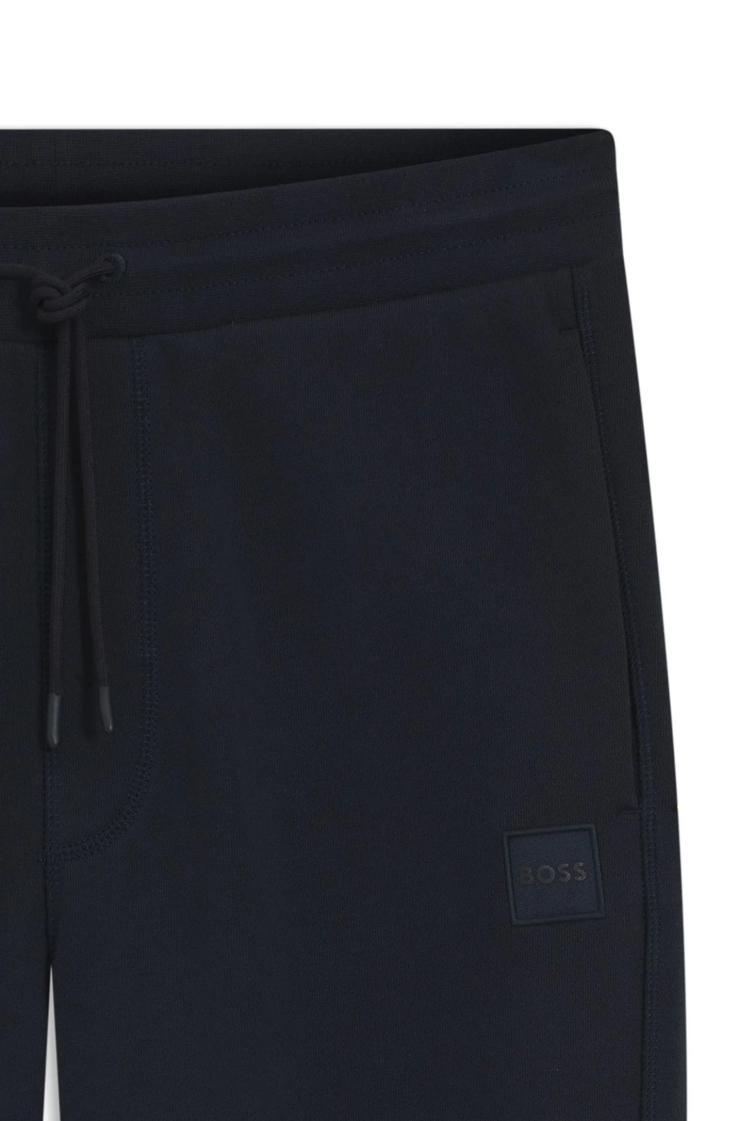 Cotton-terry tracksuit bottoms with logo patch