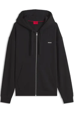 Cotton-terry zip-up hoodie with logo print
