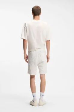 Cotton-towelling shorts with leopard jacquard