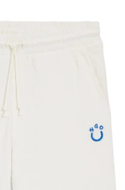 Cotton-towelling shorts with leopard jacquard