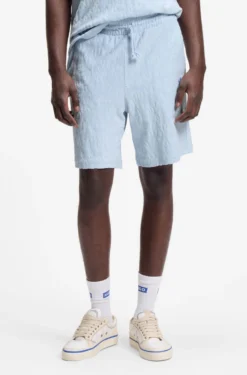 Cotton-towelling shorts with leopard jacquard