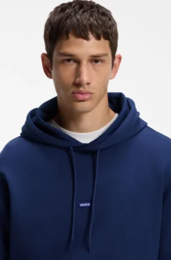 Cotton tracksuit set with blue logo patch