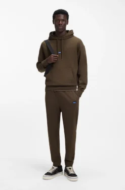 Cotton tracksuit set with blue logo patch