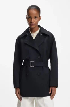Cotton trench coat with buckled belt