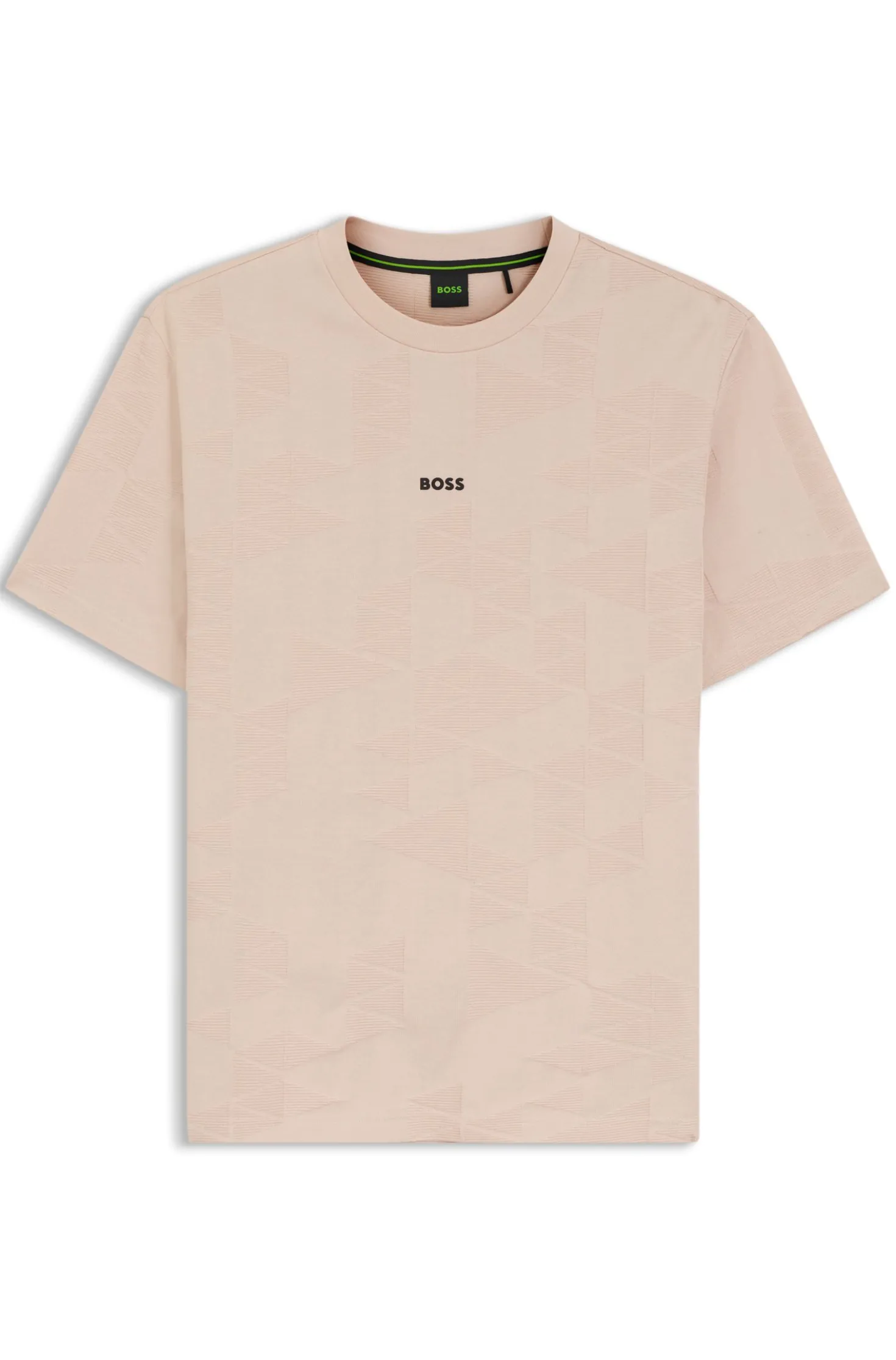 Cotton T-shirt with 3D-jacquard pattern