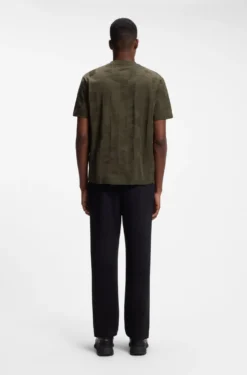 Cotton T-shirt with 3D-jacquard pattern