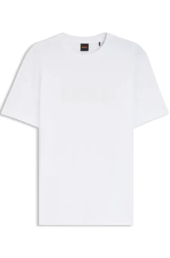 Cotton T-shirt with large tonal logo