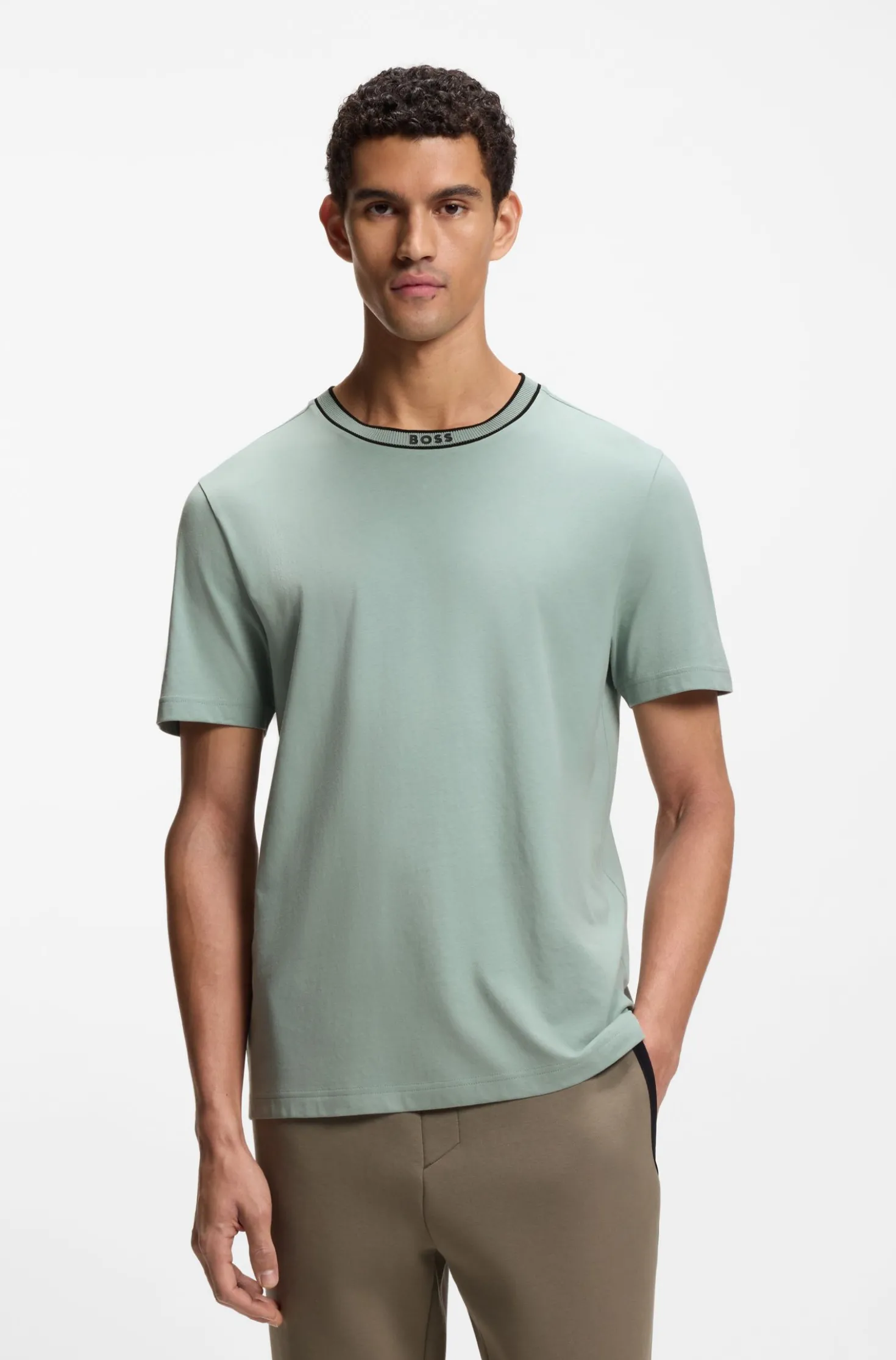 Cotton T-shirt with logo crew neck