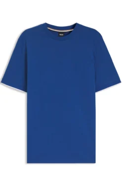 Cotton T-shirt with tipped sleeve cuffs