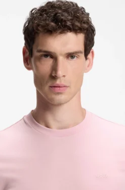 Cotton T-shirt with tipped sleeve cuffs