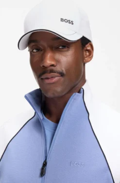 Cotton-twill cap with contrast trims and embroidered logo
