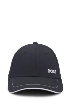 Cotton-twill cap with contrast trims and embroidered logo