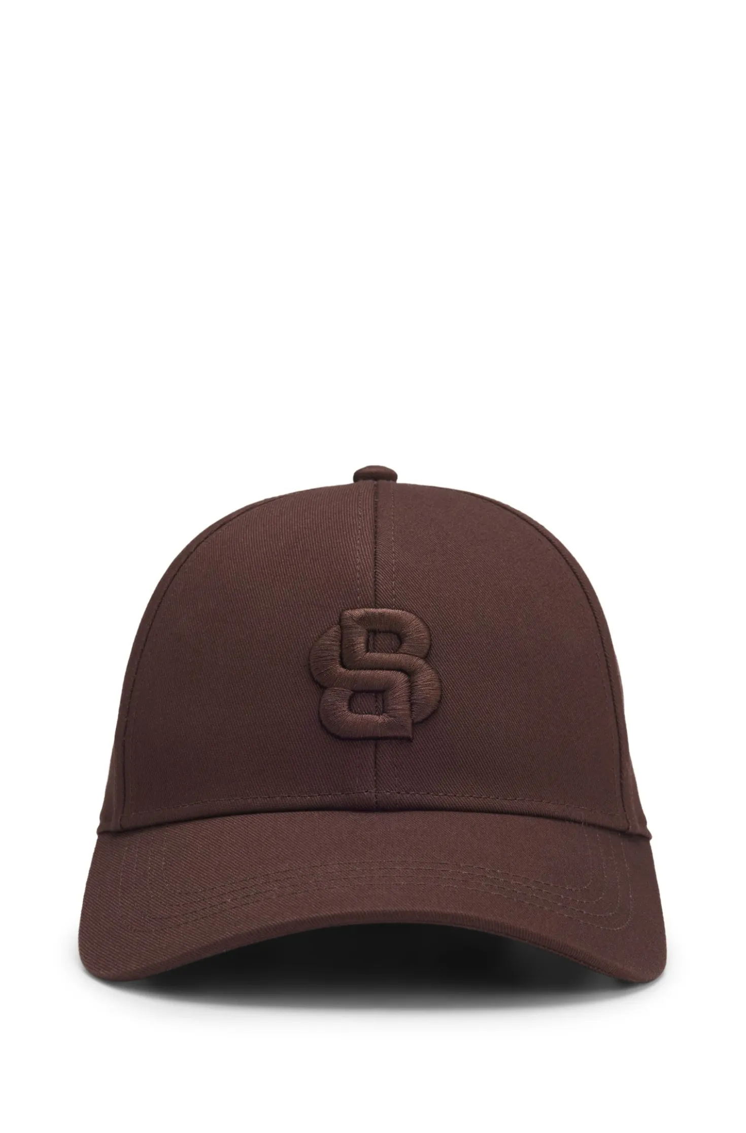 Cotton-twill cap with embroidered Double B monogram