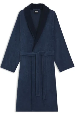 Cotton velvet dressing gown with Double B monogram