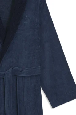 Cotton velvet dressing gown with Double B monogram