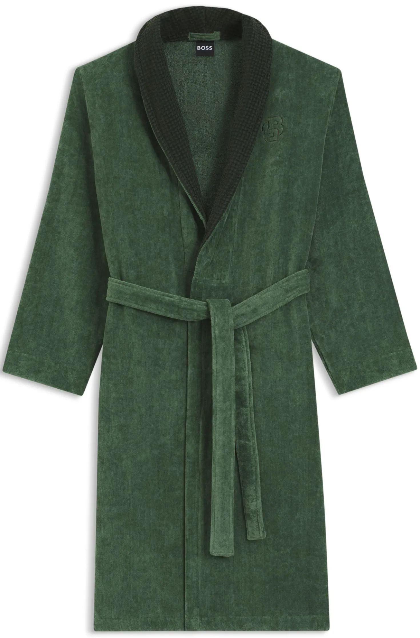 Cotton velvet dressing gown with Double B monogram
